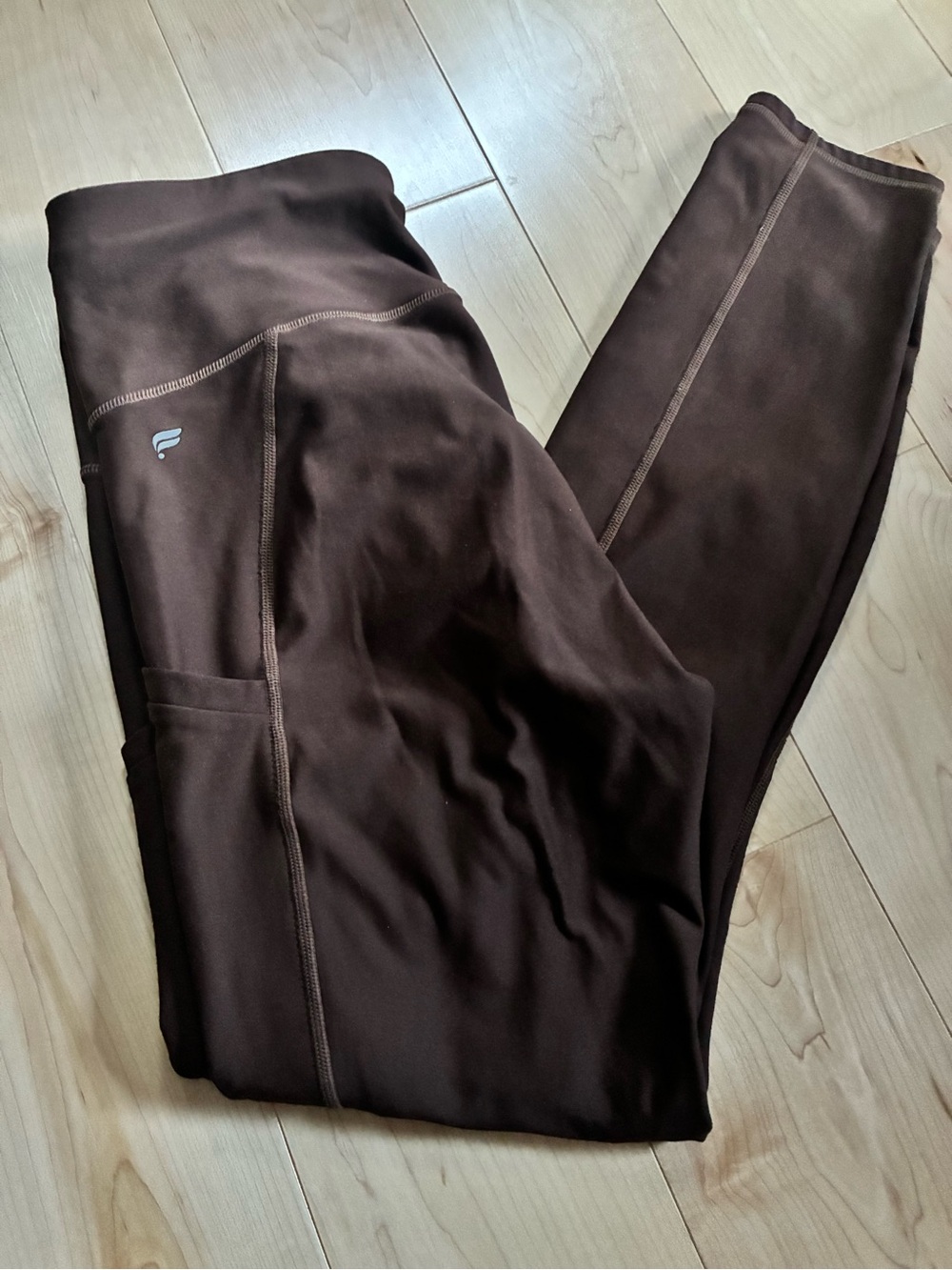 Fabletics High-Waisted Pocket Leggings Brown